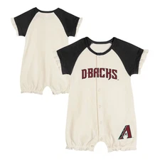 Infant  White Arizona Diamondbacks Slide Run Raglan Coveralls