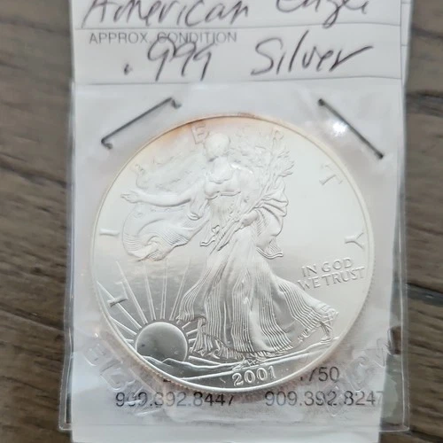 U.S. Mint American Eagle 2001  1 oz .999 Silver Coin Uncertified