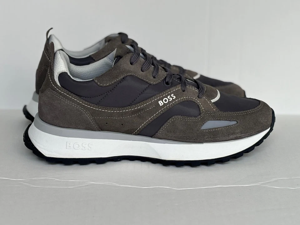 Zapatillas para correr Hugo Boss Johan Runn para hombre talla 10/EU 43 gris gamuza malla Foto 3 de 4