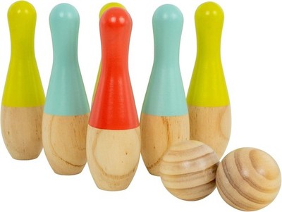 Holzkegeln Classic Rasenkegeln Set Spiel Indoor und Outdoor ab 3 Jahren 