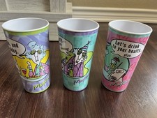 Maxine Hallmark Set Of 3 Party Cups Plastic Drinkware Sarcastic Old Age Funny