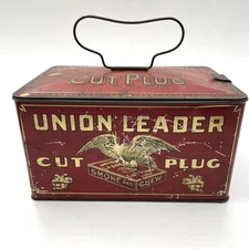Vintage Tin Union Leader Cut Plug Tobacco