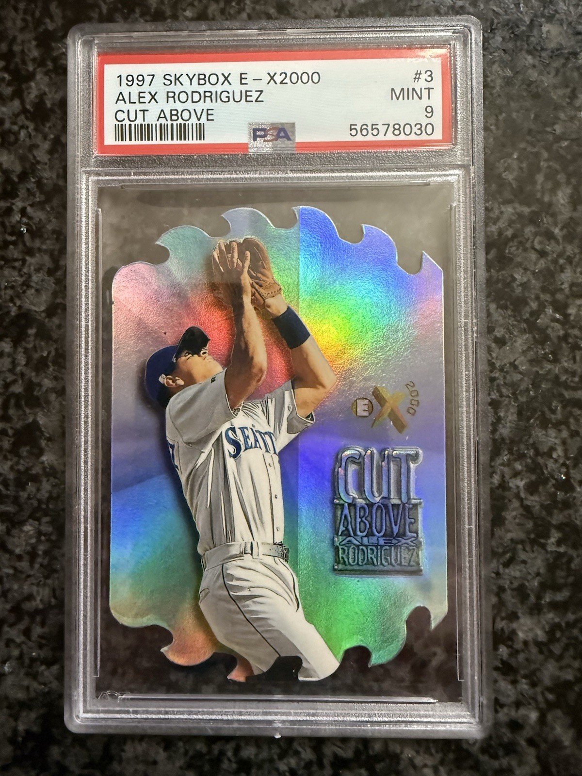 1997 Fleer Skybox E-X2000 ALEX RODRIGUEZ A CUT ABOVE Die-Cut SSP PSA 9 Mint
