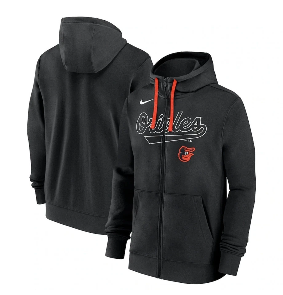 Baltimore Orioles Nike Knockout Script Sudadera con Capucha Cremallera Completa - Negra Foto 2 de 2