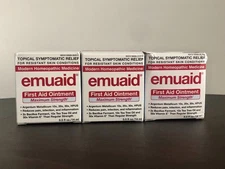 (LOT OF 3) EMUAID Emuaid MAX First Aid Ointment - 0.5oz. Exp; 08/25 09/25 10/25
