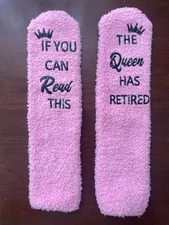 Women's Super Soft Fuzzy Plush The Queen Has Retired Socks Pink One Size