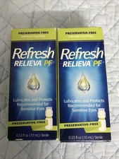 Refresh RELIEVA PF Lubricant Eye Drops. 2 Pack. 0.33 FL OZ Exp 5/26. FREE SHIP
