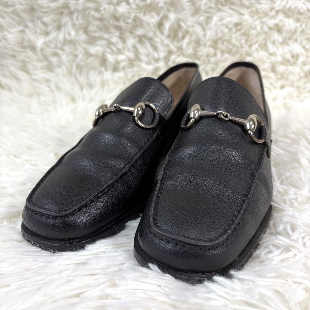 Gucci Black Leather Horsebit Loafers with Silver Hardware Size 36.5 US 6.5 Women