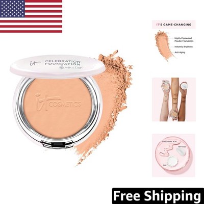Airbrush Perfection: Celebration Illuminating Powder Foundation in Tan, 0.3 oz