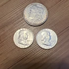 1880 Morgan Silver Dollar 1960 & 1961 Franklin Half Dollars Silver