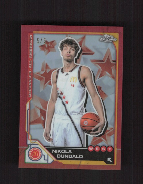 2025 Topps Chrome McDonald's All American #14 Nikola Bundalo Red Refractor /5
