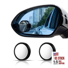 Blind Spot Mirror,2" Round HD Glass 360 Wide Angle adjustable blindspot black