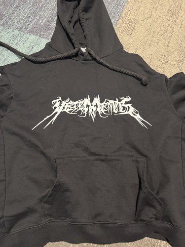Sudadera con capucha Vetements Total F*cking Darkness negra de gran tamaño para hombre talla S muy rara - Imagen 20 de 24