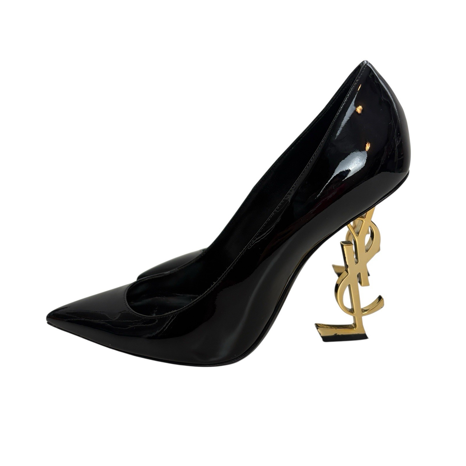 Saint Laurent Opyum YSL Heel Black Patent Pumps 37 US 7 thumbnail 7