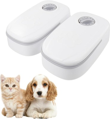 Rilcn 2-Meal Automatischer Katzenfutterautomat mit 48-Stunden-Timer für Nass- & Trockenfutter