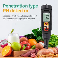 Digital Food PH Meter 0.00 14.00 High Accuracy Temp Acidity Tester for Brewing