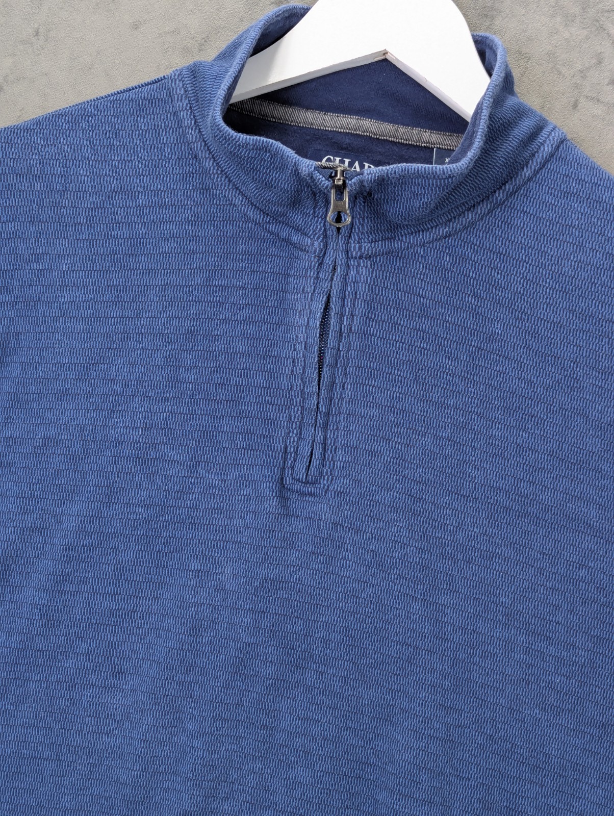 Chaps Men’s Lightweight Sweatshirt Size XL 1/4 Zip Long Sleeve Blue Knit Golf image 2