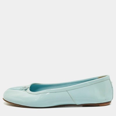 Maison Martin Margiela tabi Size 38 Blue Patent Leather Ballet Flats