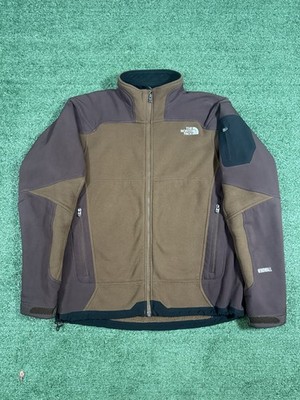 The North Face Brown WindWall Polartec Heavy Fleece Lined Full Zip Jacket Mens L