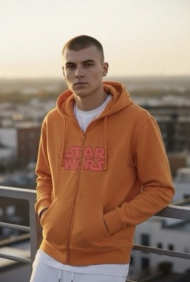 Star Wars men s size XL full zipper front hoodie burnt orange new