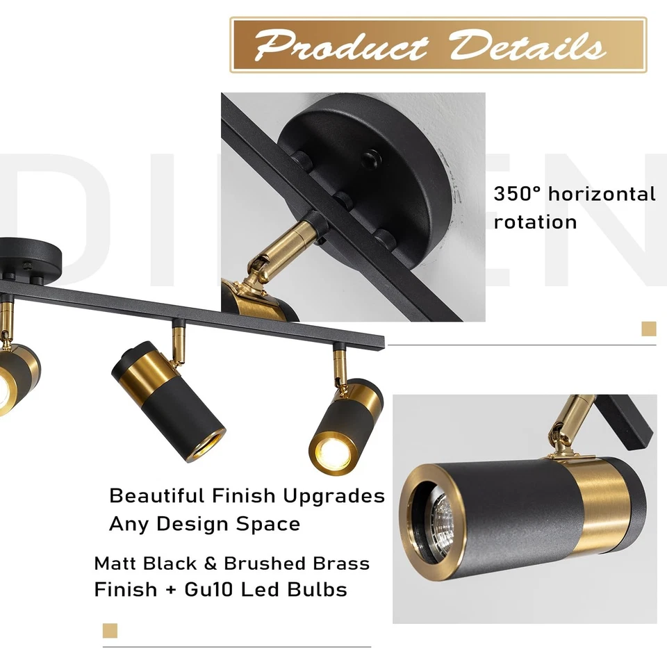 Modernos accesorios de iluminación LED flexibles para orugas de mediados de siglo 5 vías interior... Foto 3 de 4