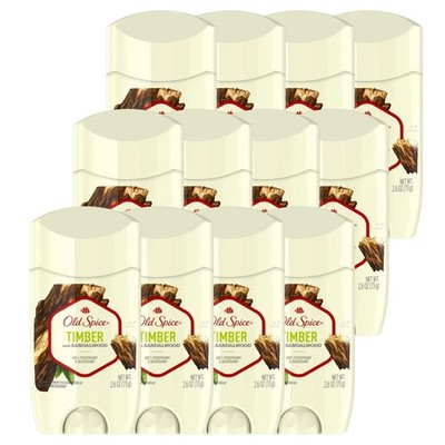 Old Spice Timber Sandalwood Invisible Solid Antiperspirant Deodorant 12 Pack