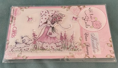 Wild Rose Studio-New-Annabelle s Meadow-Clear Stamps-Girl, Dog, Meadow, Flowers-