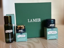 La Mer Set: Rejuvenating Eye, Night Cream, treatment lotion.