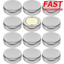 12Pack Aluminum Tins 2 Oz Metal Container W/ Lids  Labels Sturdy New