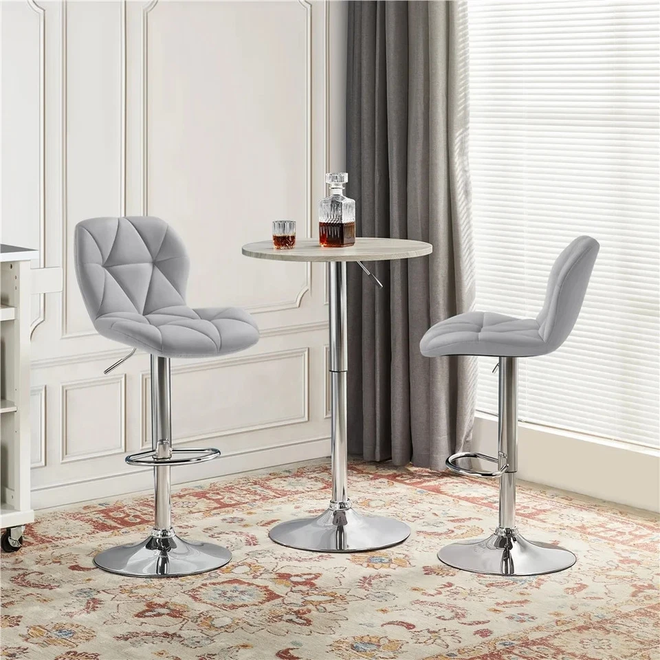 Taburetes De Bar Bancos Para Barra De Cocina Sillas Barstools Set of 2 Gray NEW - Image 3 of 4