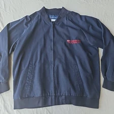 Vintage American Freightways Trucker Jacket Men's XL Blue Bomber Embroidered