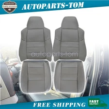 For 2002-2005 Ford Excursion Limited Driver & Passenger Leather Seat Cover Gray