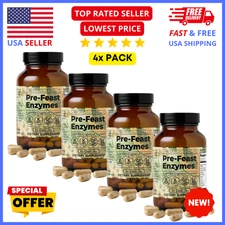 4 Pack Pre-Feast Enzymes 240ct – Digestive Enzyme Capsules for Gut & Bloating