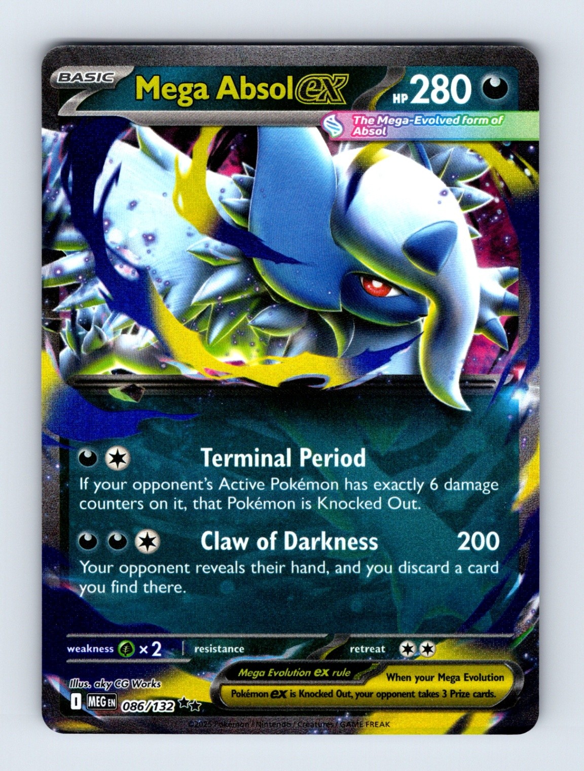 Mega Absol ex 086/132 Double Rare ME01: Mega Evolution 086/132 NM/LP