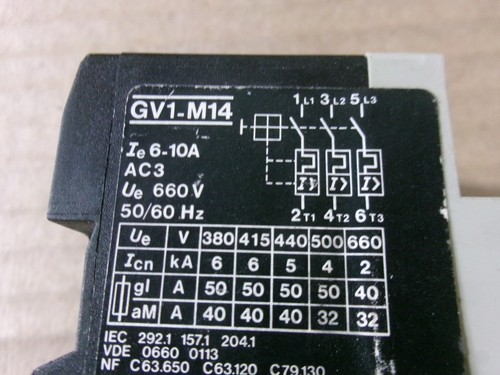 Telemecanique GV1-M14 Motor Overload Relay Module AK - Picture 2 of 3