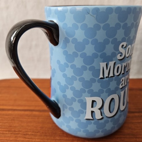 Disney Parks Sleepy Mickey Mouse Coffee Mug "Some Mornings Are Rough!" 16oz EUC - Foto 4 di 7