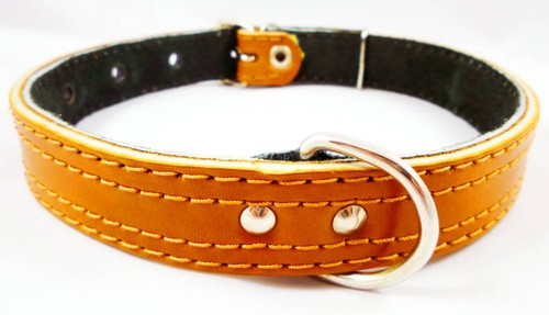Genuine Leather Dog Collar 16"-22" neck 1" Medium Large Breeds - Picture 3 of 3