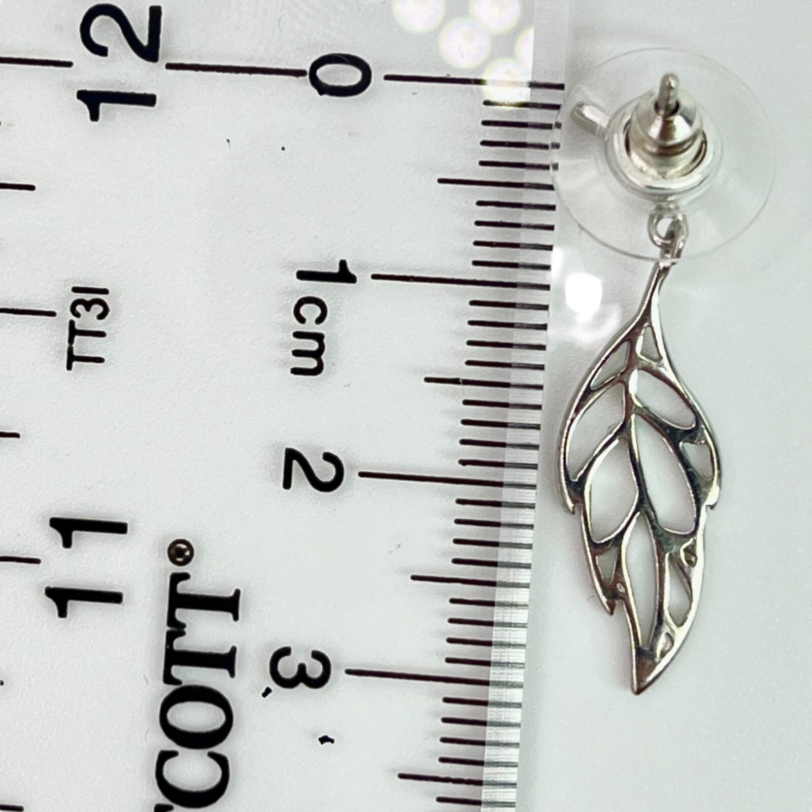 925 Sterling Silver Leaf Stud Dangle Earrings Fil… - image 3