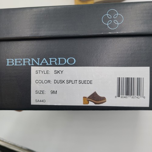 Bernardo Sky Clogs Mule Women's 9M Dusk Split Suede Block Heels Made In Brasil - 第 12/12 張圖片