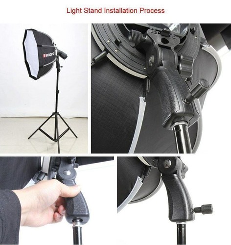90cm TRIOPO Octagon Umbrella Softbox With Hot Shoe Holder Set For Speedlite - Picture 10 of 12