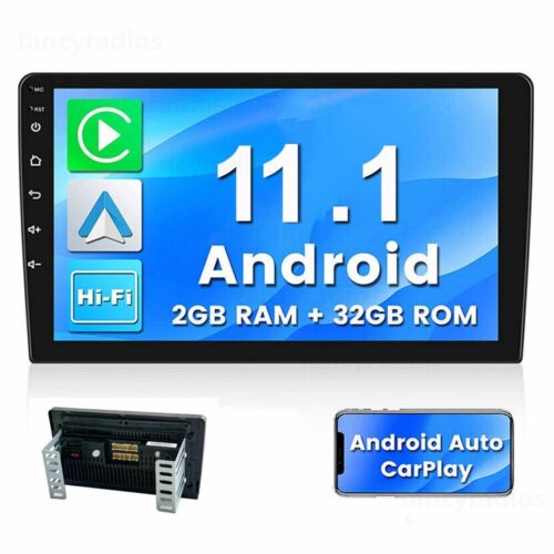 Radio automática de 10,1" Android 11 estéreo para automóvil Apple CarPlay Android doble din GPS WIFI - Imagen 1 de 12