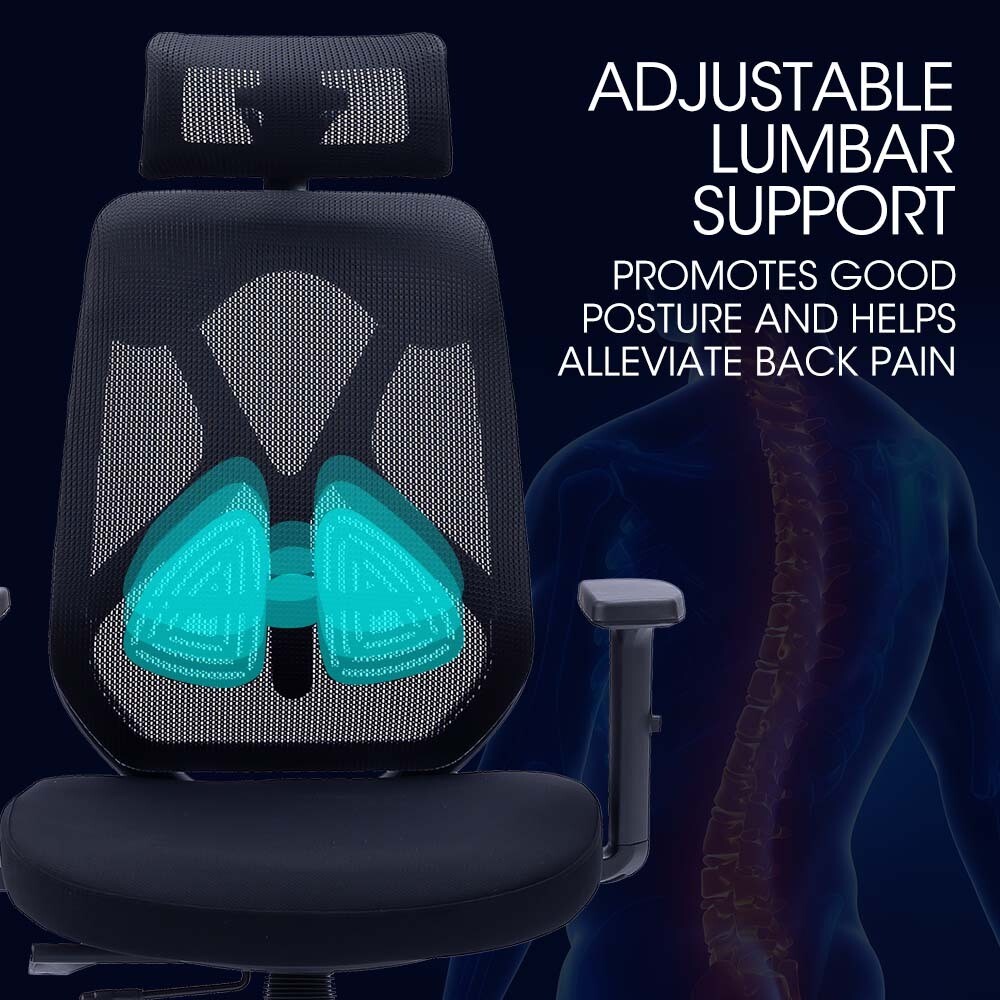 FORTIA Ergonomic Office Desk Chair Mesh with Back Support Comfortable