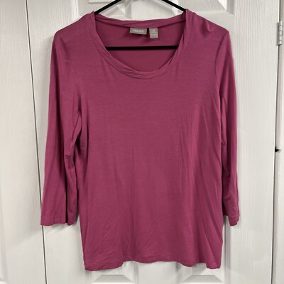 Chico s size 0/small women s pink soft/stretchy top 3/4 sleeves