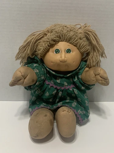 Vintage Cabbage Patch Kids Doll 1985 Blonde Girl Green Outfit Xavier Roberts