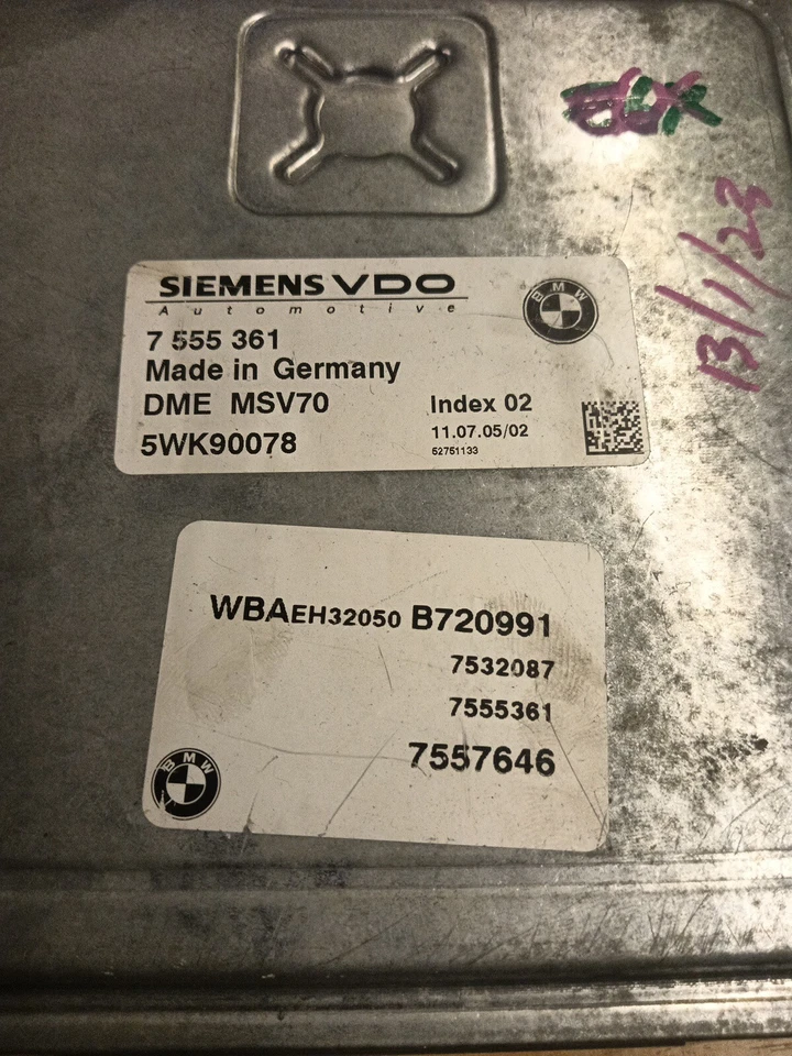 BMW 5series/6series E60/E61/E63 DME/ECU MSV70 7555361 - Image 4 of 4