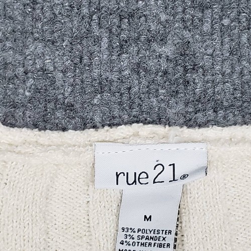 Rue21 Sweater Womens M Brown Striped Cropped Pullover Long Sleeve V Neck New - Picture 10 of 12