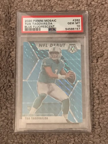 2020 Mosaic Tua Tagovailoa NFL Debut Blue Florescent 15/15 PSA 10 eBay 1/1 Pop 4 - 第 1/2 張圖片