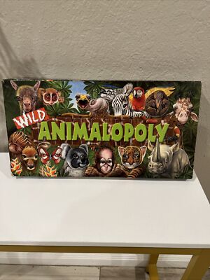 WILD ANIMALOPOLY LATE FOR THE SKY 100% COMPLETE ANIMAL MONOPOLY GAME FREE SHIP