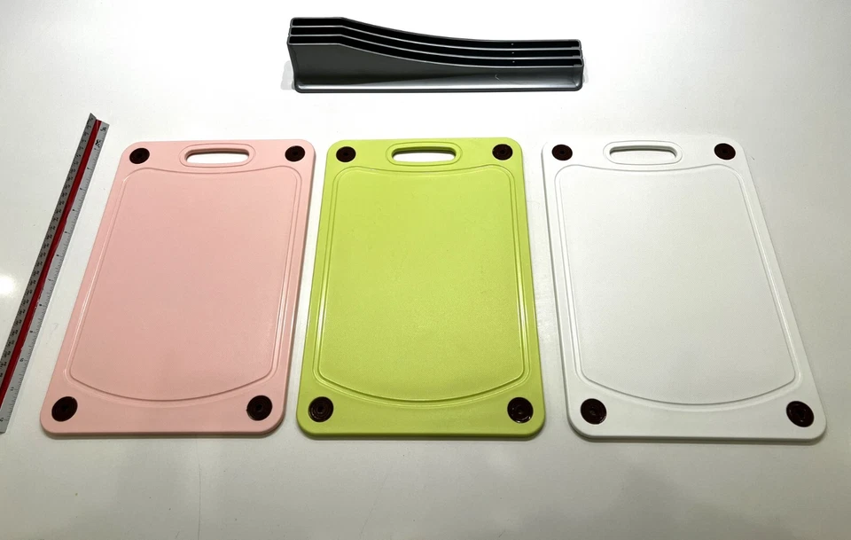 厨房切割板 3 件套 12 x 9 英寸,丙烯酸混合颜色 — 第 3/4 张图片