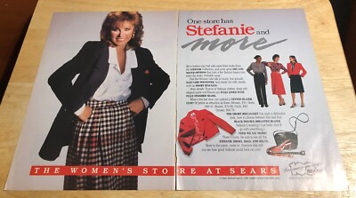 1986 STEFANIE POWERS for SEARS  - Vintage Magazine 2-Page Ad